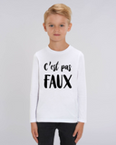 Tee-Shirt Enfant - C'EST PAS FAUX - manche Longue - coupe Droite - col Rond
