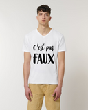 Tee-Shirt Homme - C'EST PAS FAUX - manche Courte - coupe Droite - col V