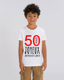 Tee-Shirt Enfant - JOYEUX ANNIVERSAIRE 50 ANS - manche Courte - coupe Droite - col Rond