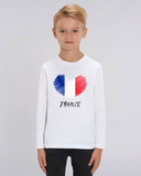 Tee-Shirt Enfant - COEUR CRAYON FRANCE - manche Longue - coupe Droite - col Rond